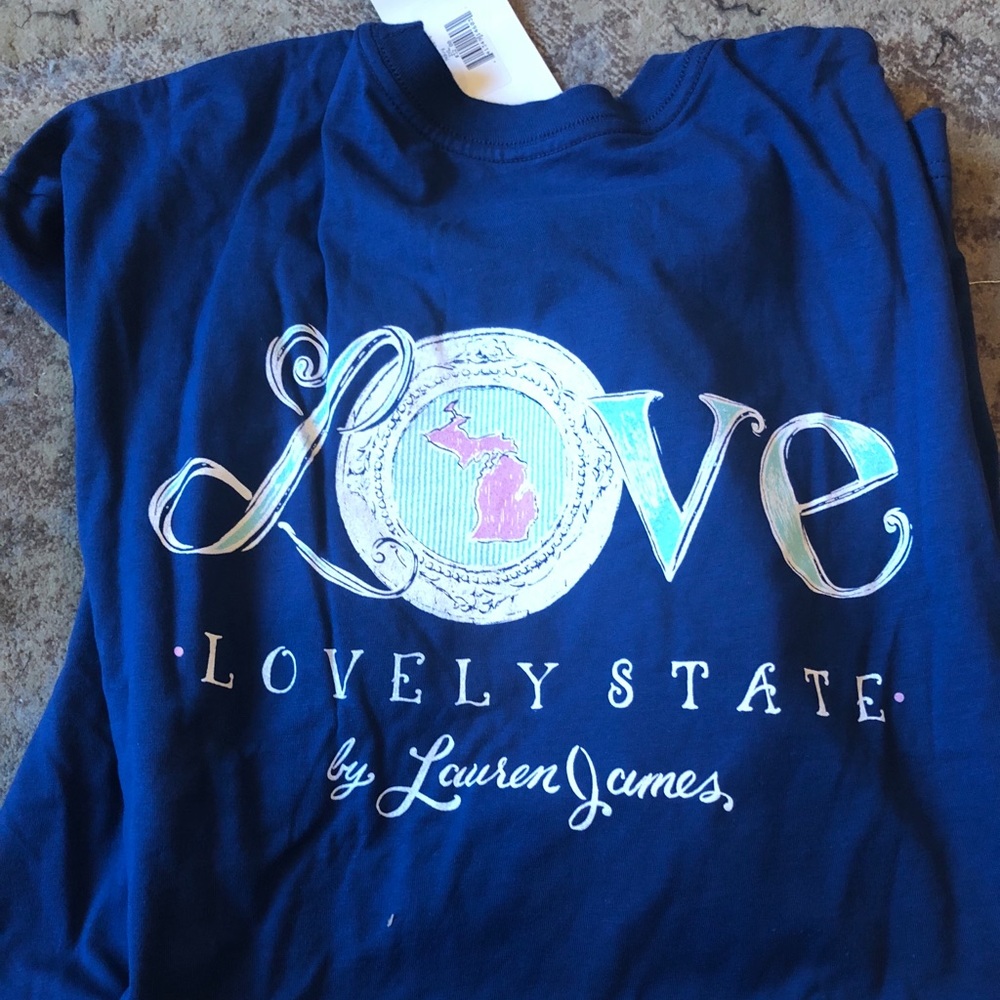 Lauren James Michigan Navy short sleeve T-shirt